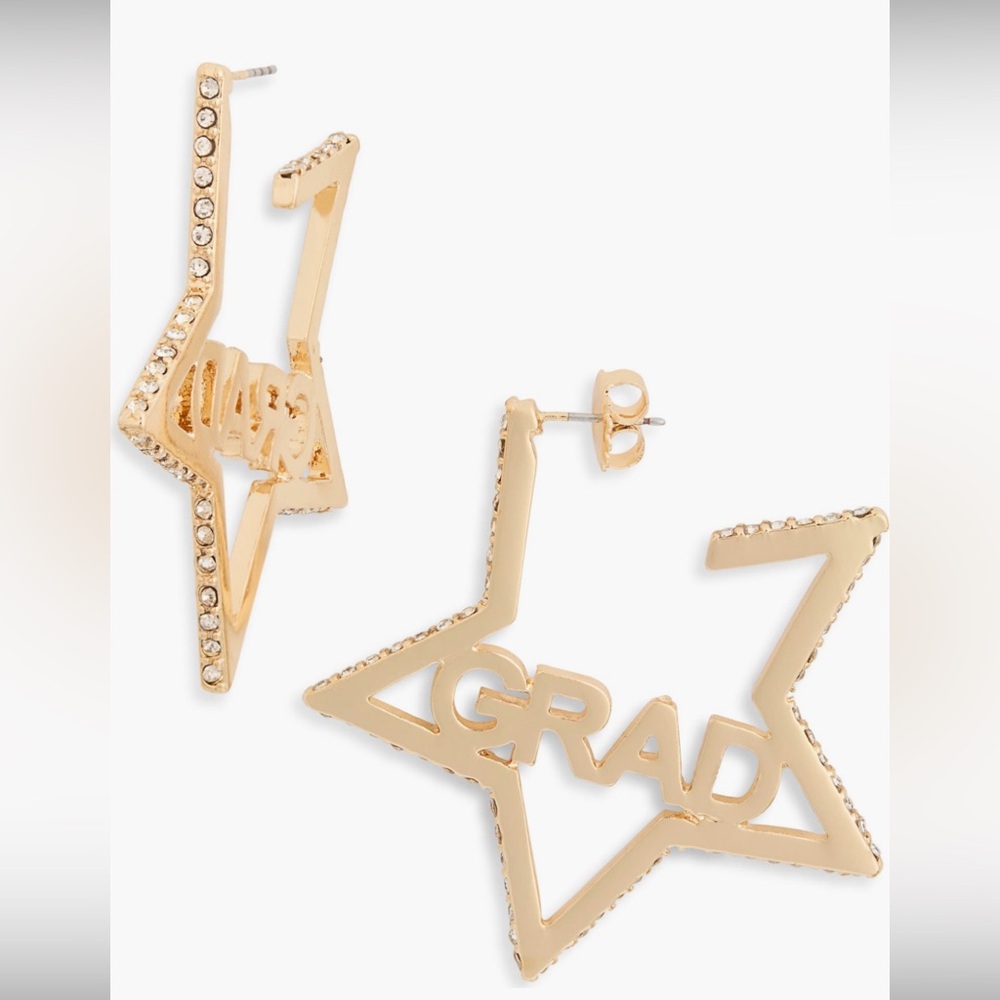 Gold Star style Graduation Earrings